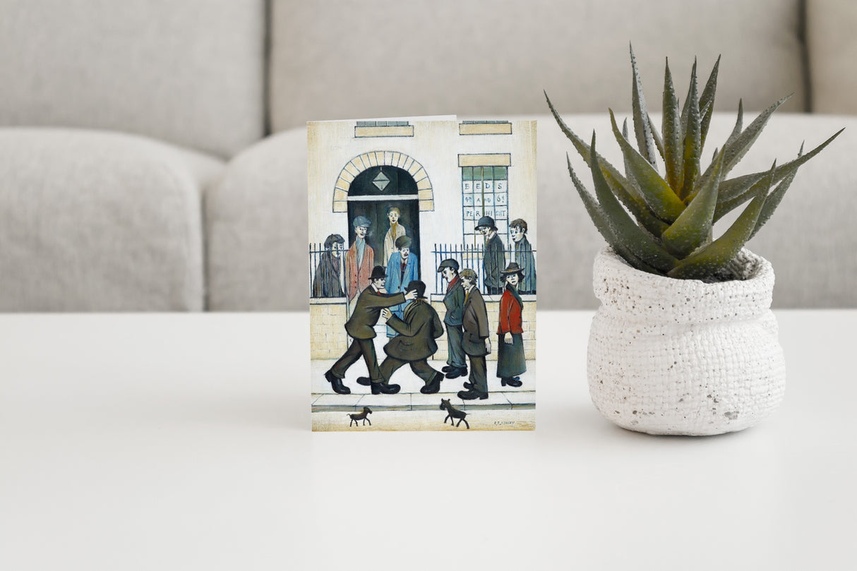 LS Lowry Greeting Card: A Fight (c1935)