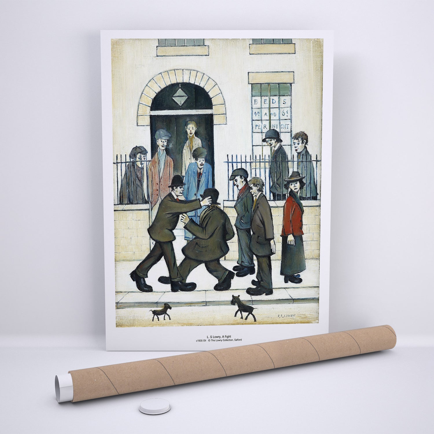 LS Lowry Print: A Fight (c.1935)