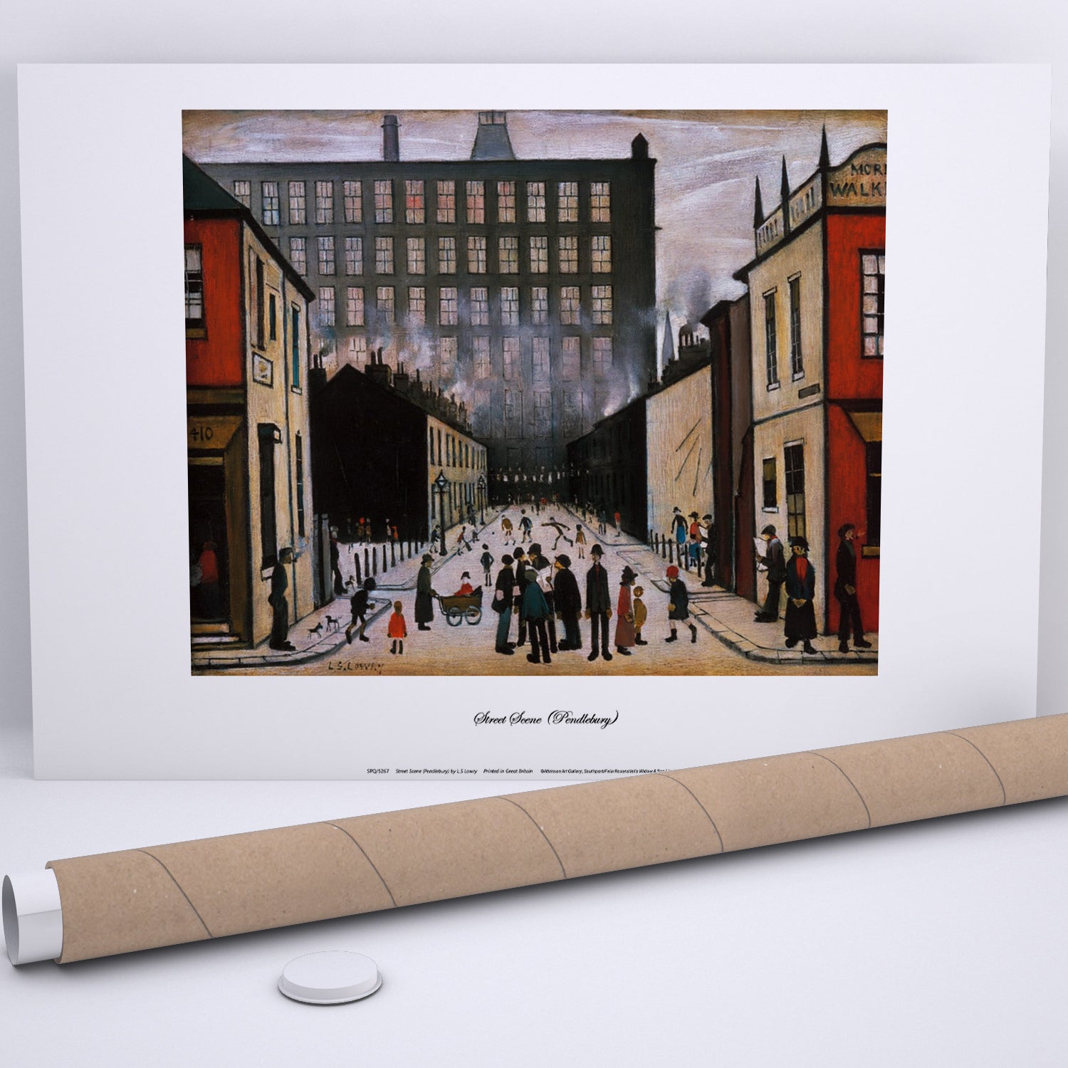LS Lowry Print: Street Scene, Pendlebury (1935)