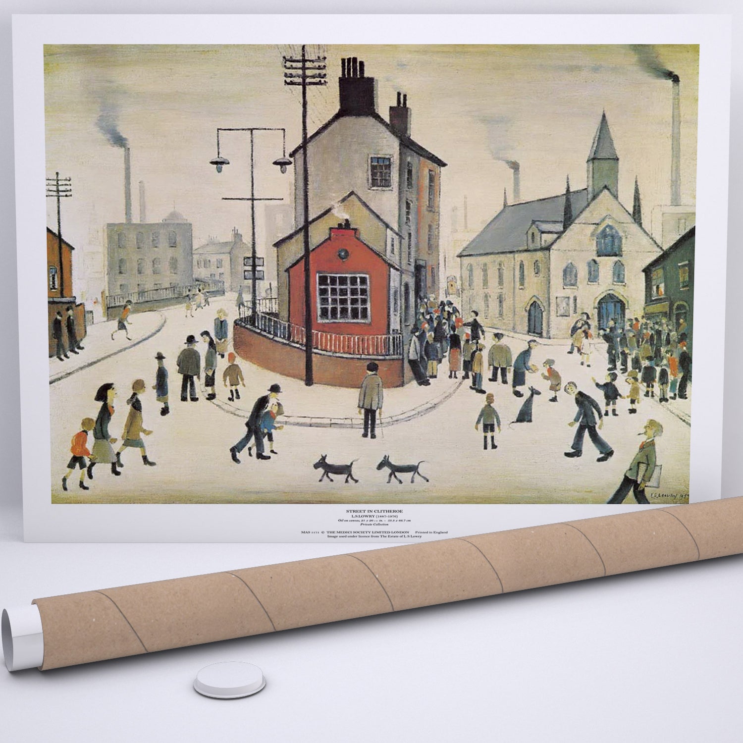 LS Lowry Print: A Street In Clitheroe (1957)