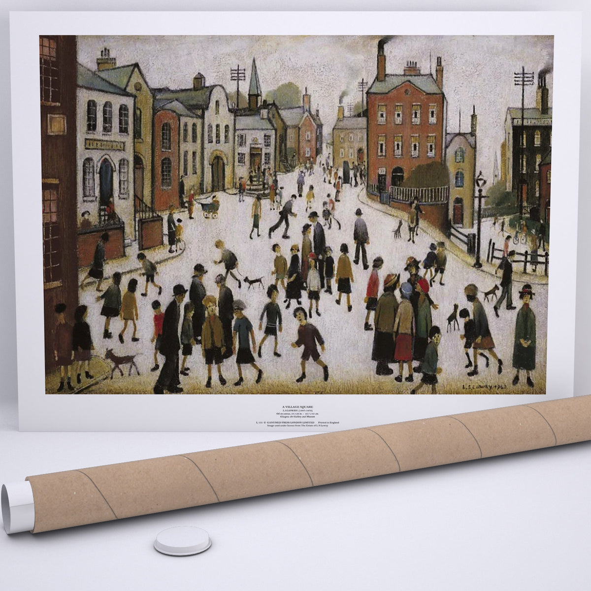 Tableau « L.S. Lowry Va Au Travail » – Impression D'art Sur Toile – Formats A4, A3, A2, A1 – Fait Main