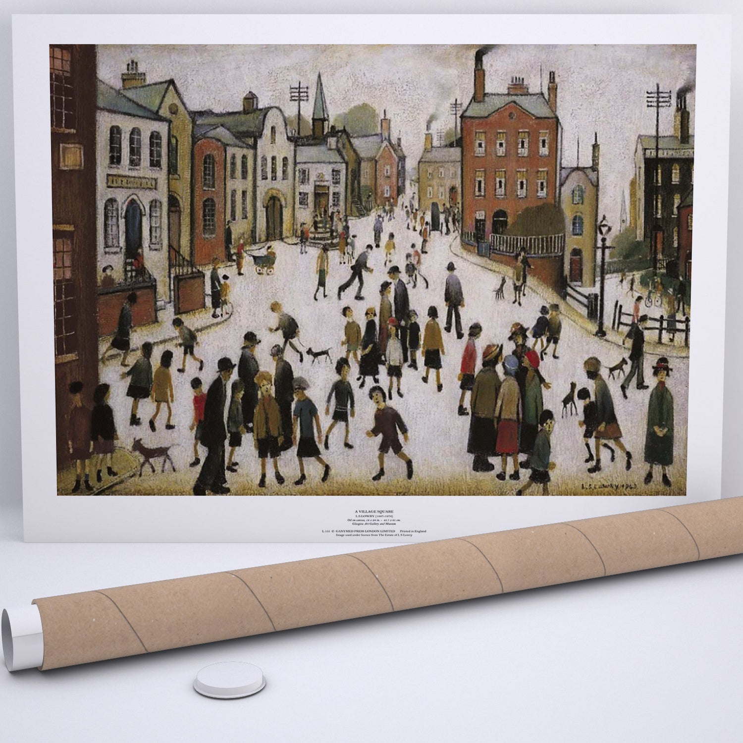 LS Lowry Print: A Village Square (1943)