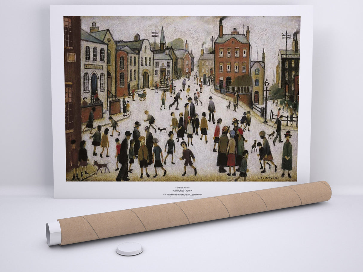 LS Lowry Print: A Village Square (1943)