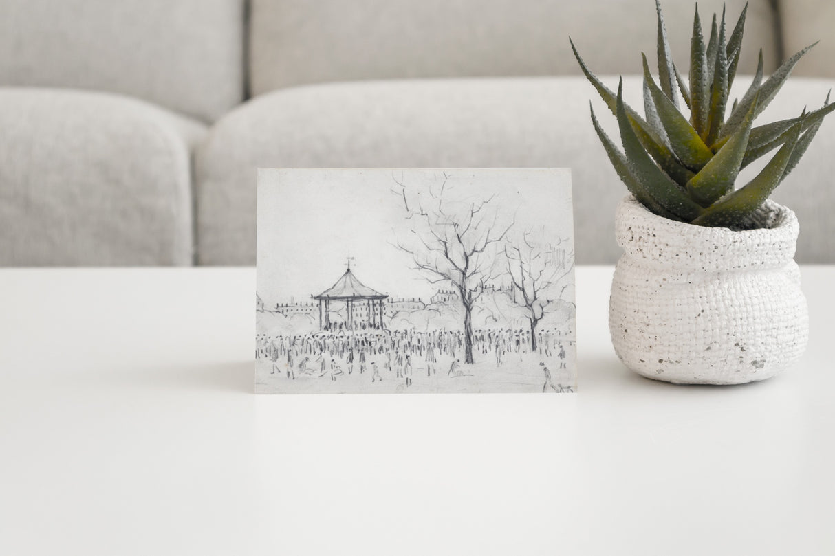 LS Lowry Greeting Card: Bandstand, Peel Park, Salford (1924)