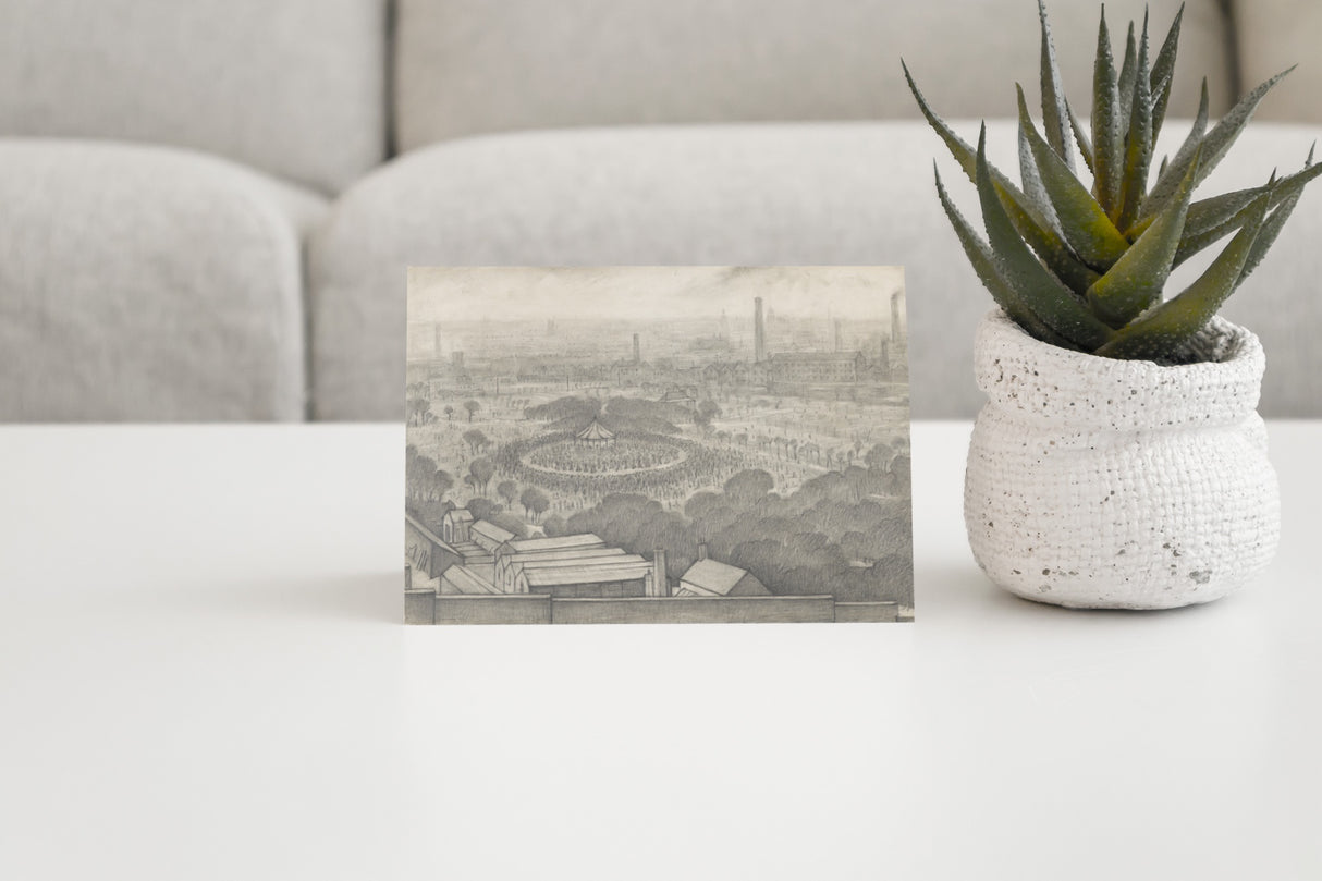 LS Lowry Greeting Card: Bandstand, Peel Park, Salford (1925)