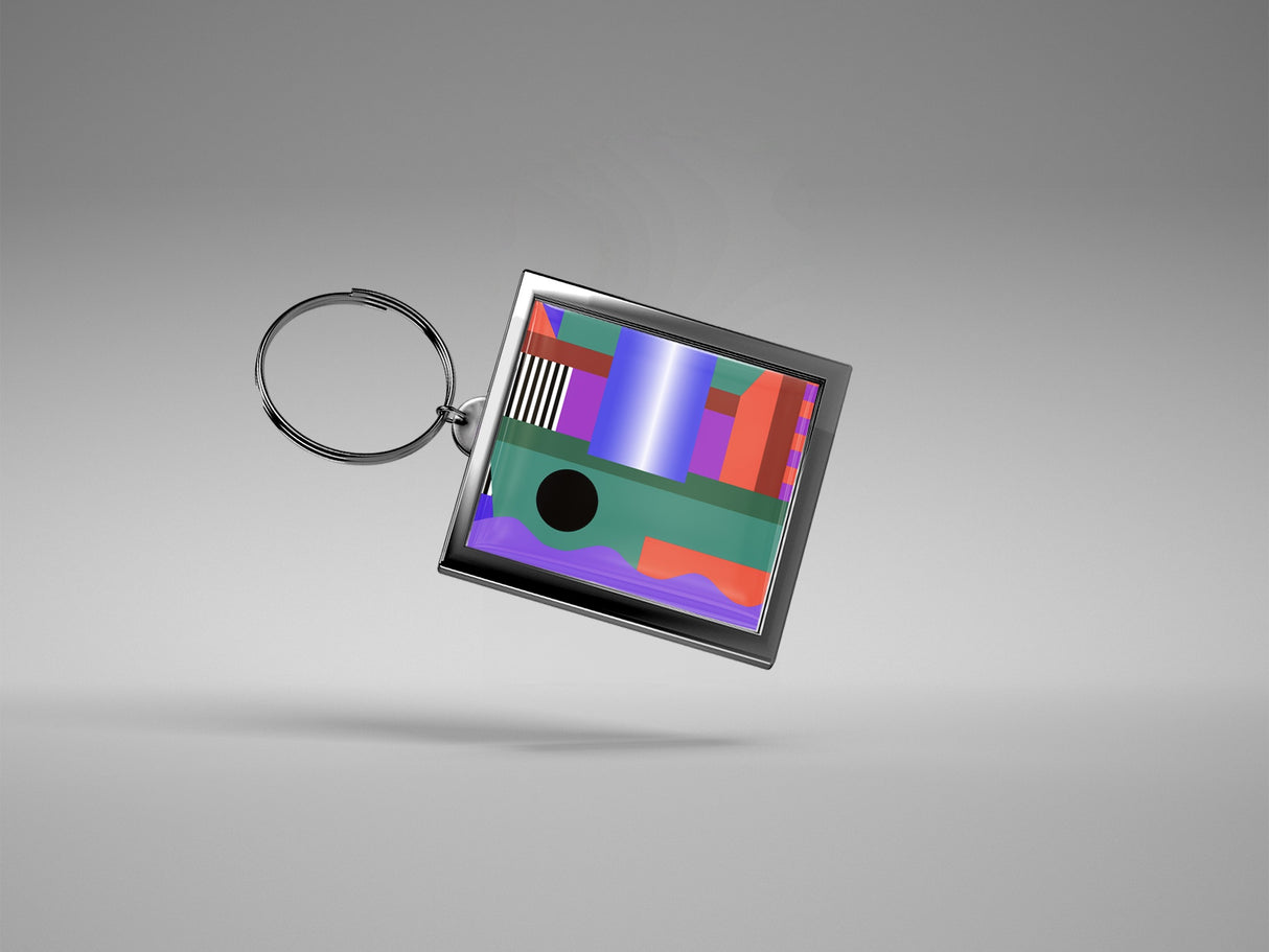 Camille Walala Keyring: Teal