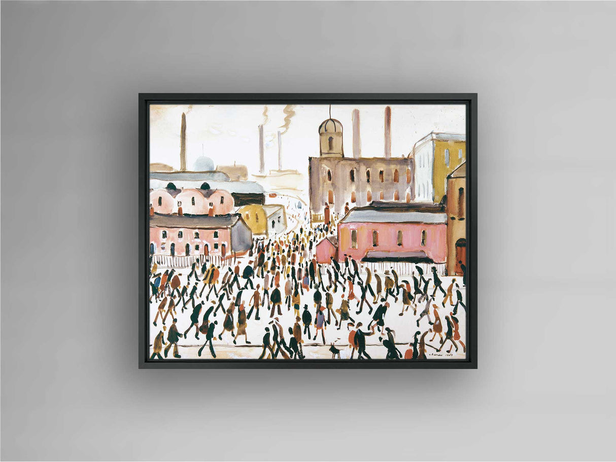 LS Lowry Framed Canvas: Going to Work (1959)