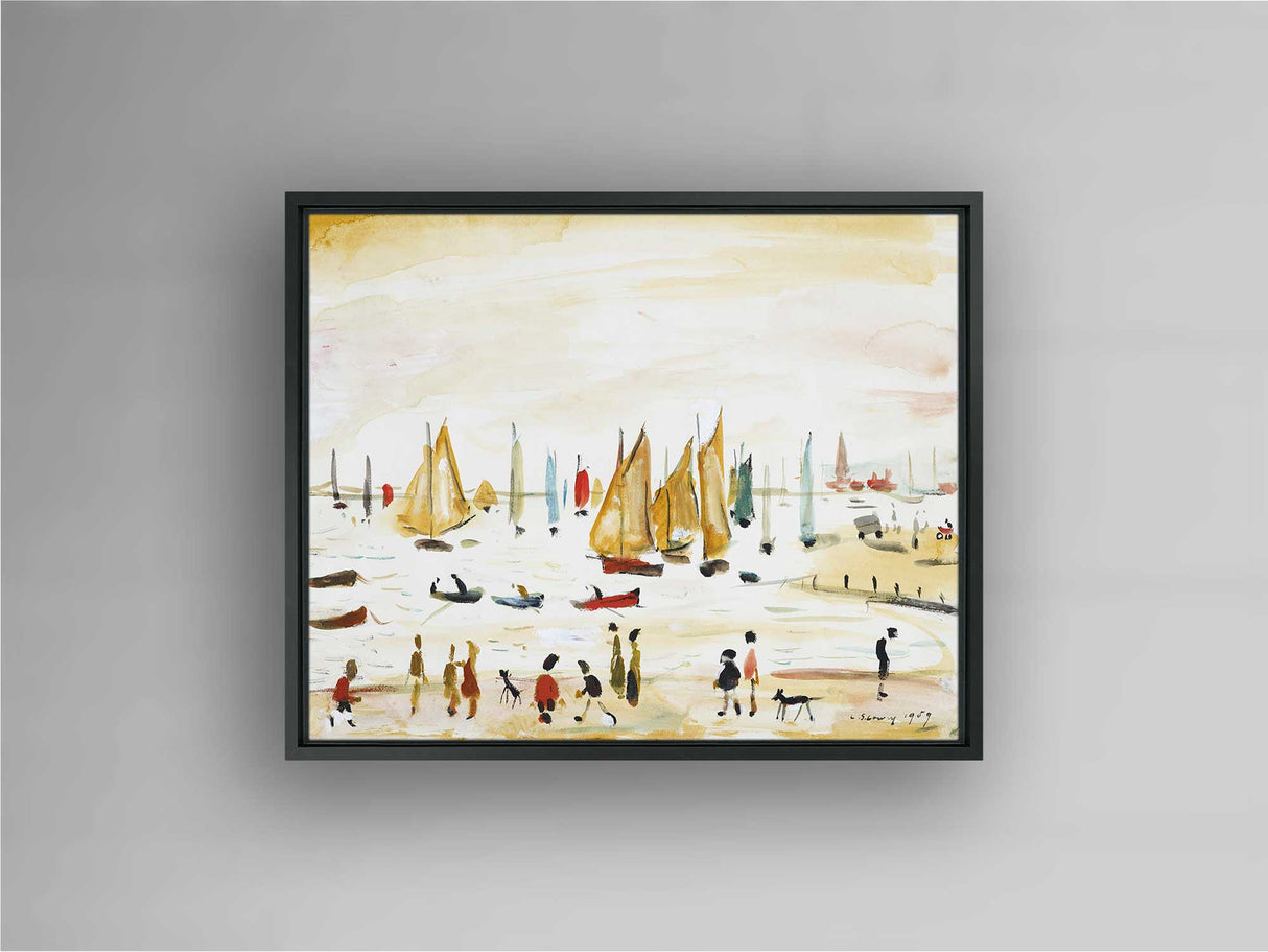 LS Lowry Framed Canvas: Yachts (1959)