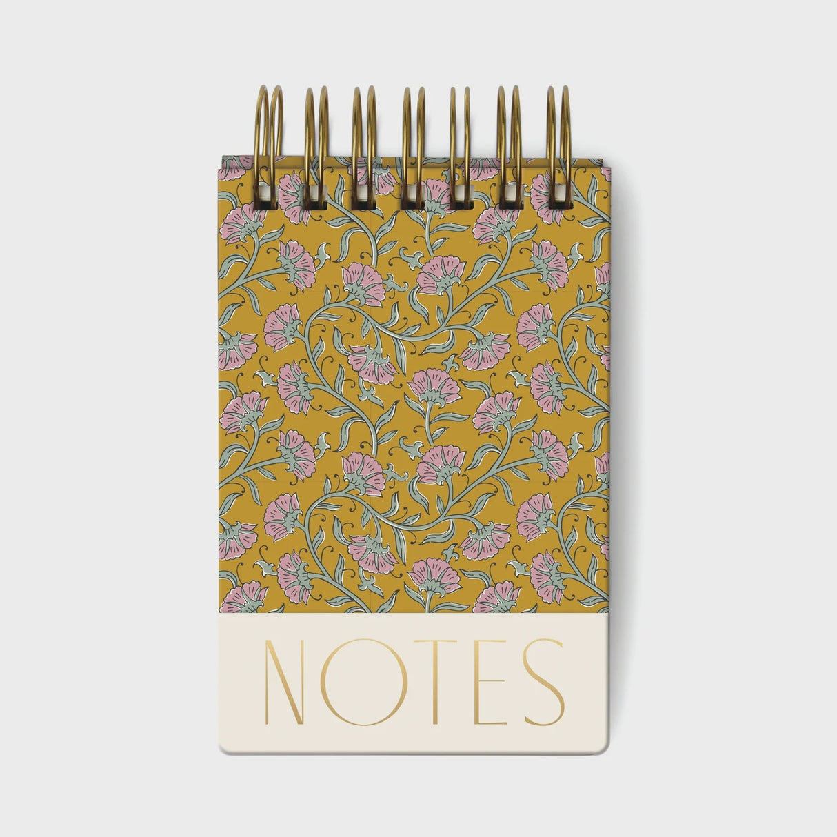 Twin Wire Chunky Notepad: Green Vintage Floral