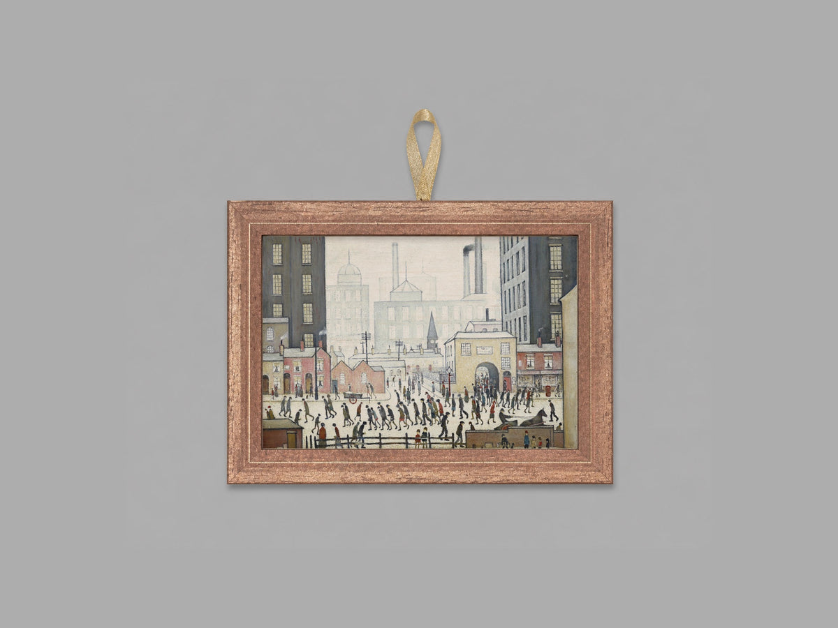 LS Lowry Mini Wooden Painting: Coming from the Mill (1930)