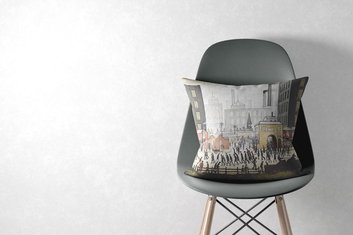 LS Lowry Cushion: Coming from the Mill (1930)