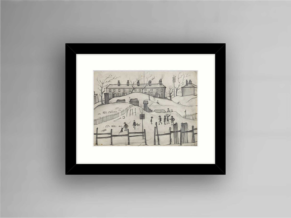 LS Lowry Framed Print: Houses in Broughton (1937)