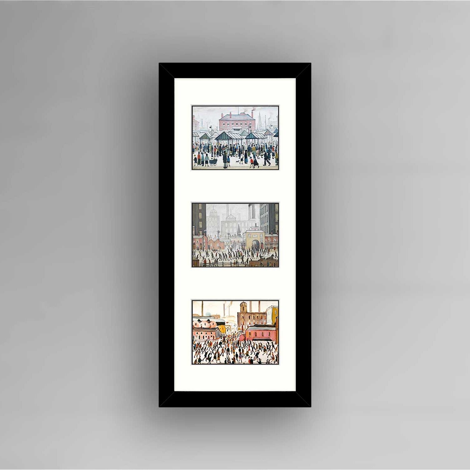 LS Lowry Framed Print: Triptych C