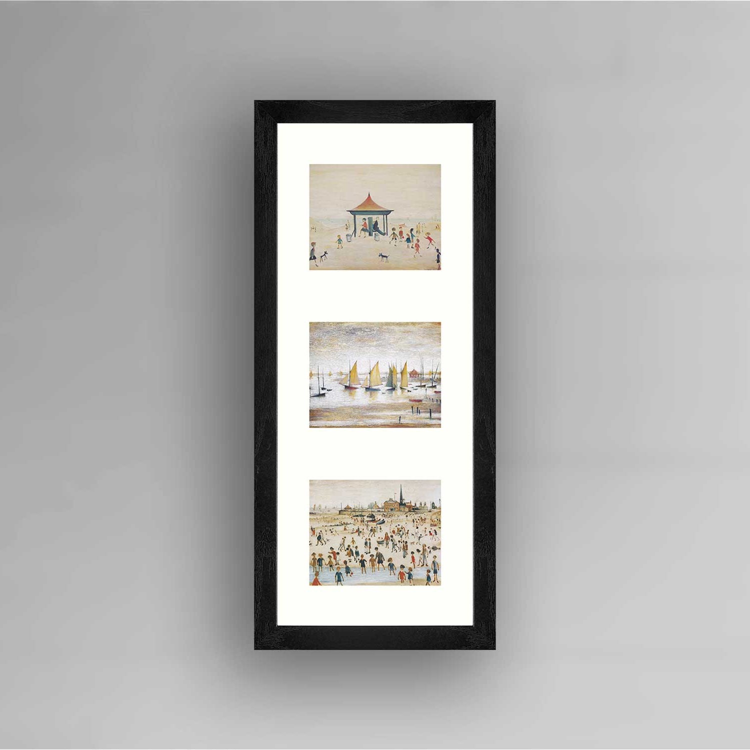LS Lowry Framed Print: Triptych D