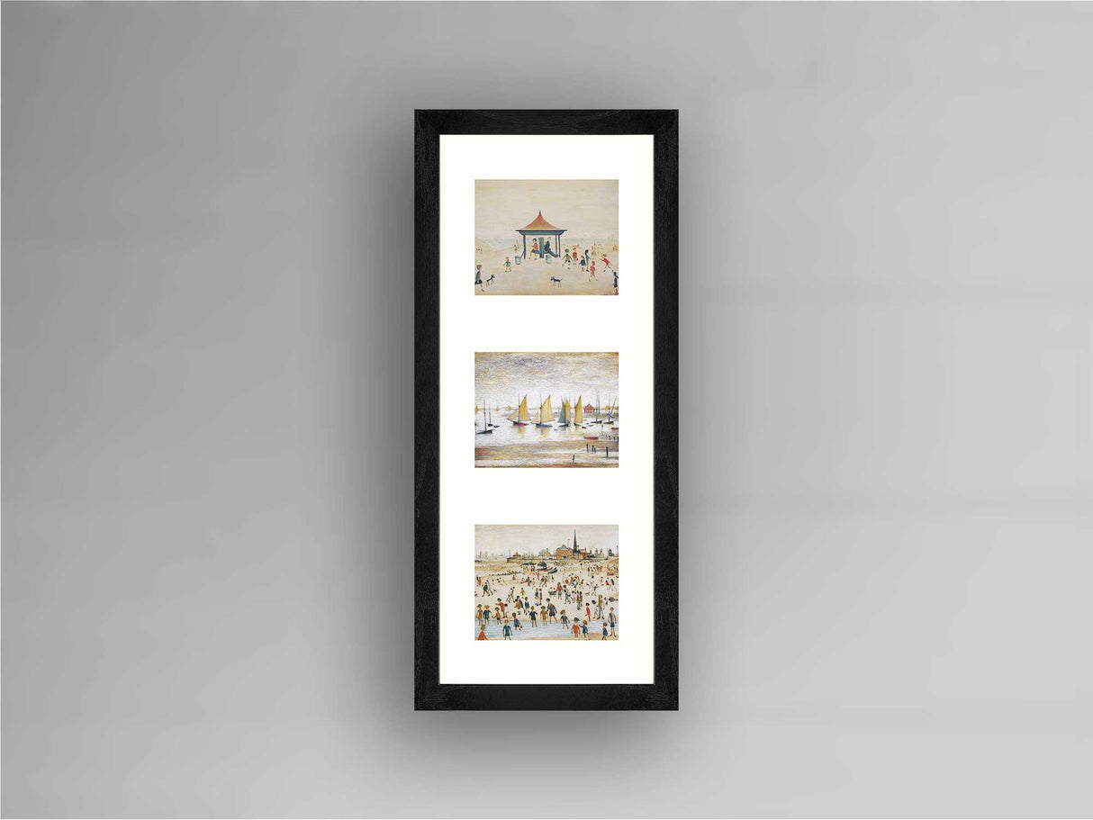 LS Lowry Framed Print: Triptych D