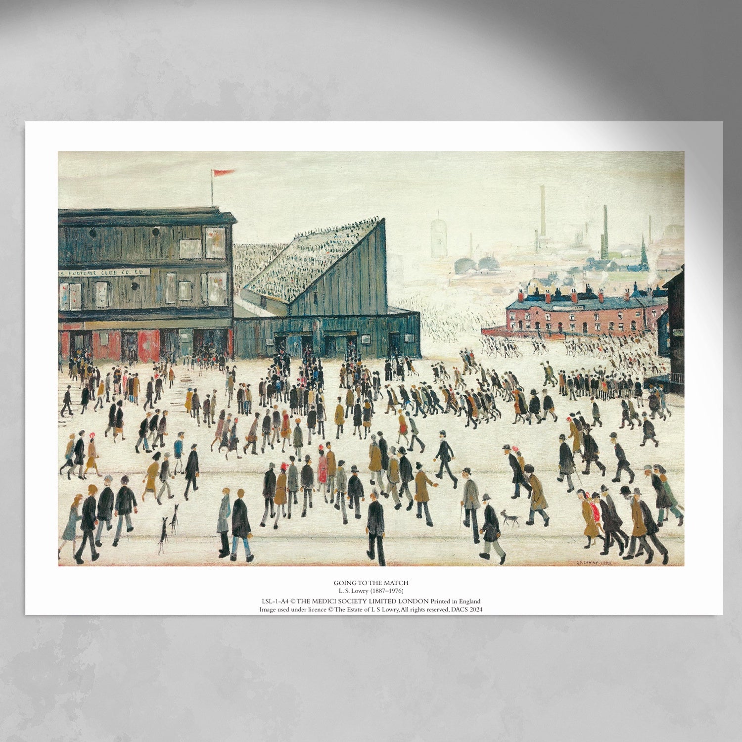 LS Lowry Mini Print: Going to the Match (1953)