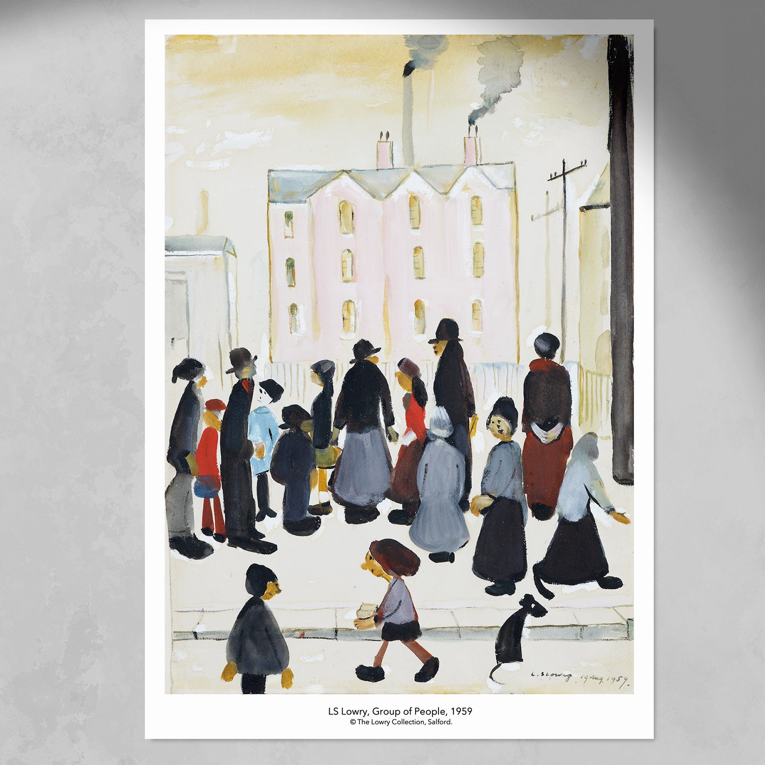 LS Lowry Print: Group Of People (1959)