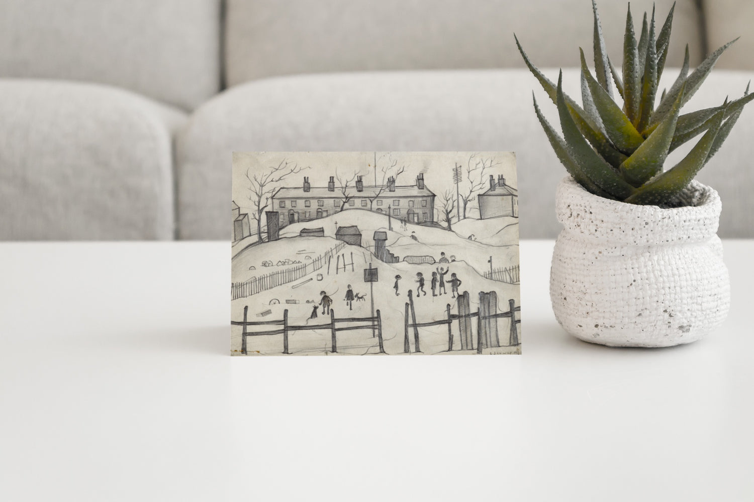 LS Lowry Greeting Card: Houses in Broughton (1937)