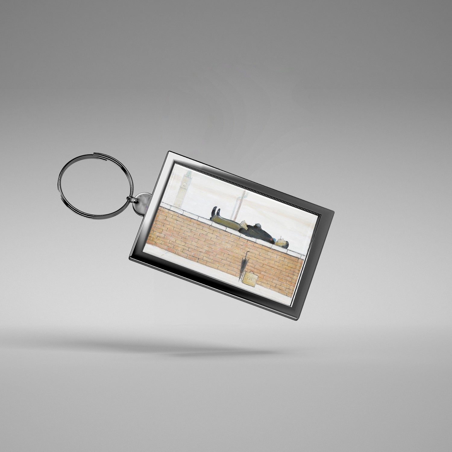 LS Lowry Keyring: Man Lying On A Wall (1957)