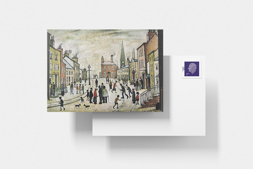 LS Lowry Postcard: Lancashire Village