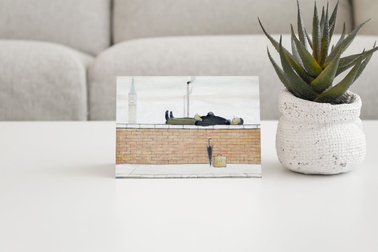 LS Lowry Greeting Card: Man Lying on a Wall (1957)