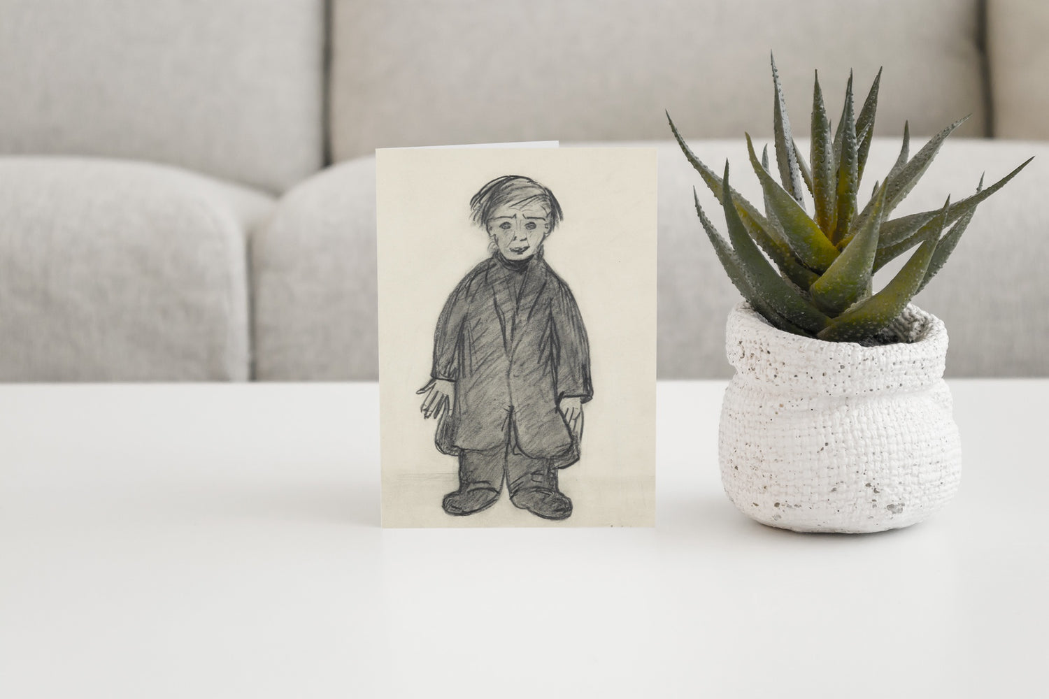 LS Lowry Greeting Card: Man in an Overcoat (1960)