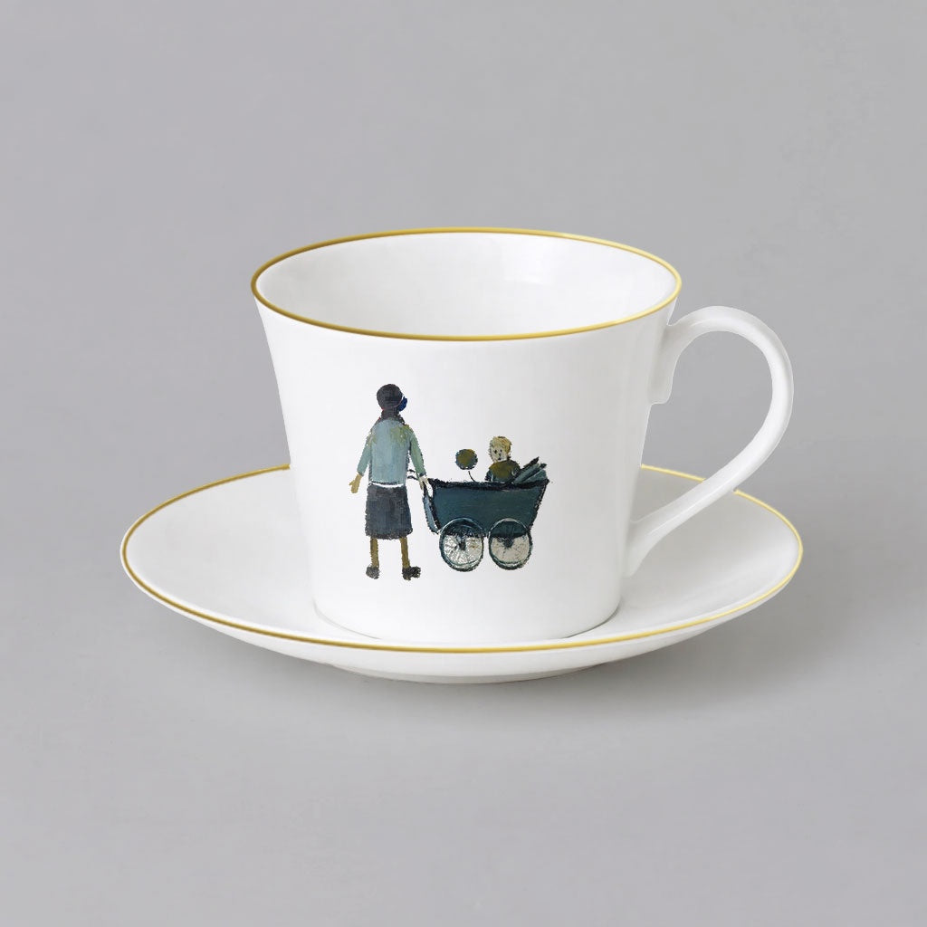 LS Lowry Mug Set: Market Scene, Northern Town (1939) Collectors Edition