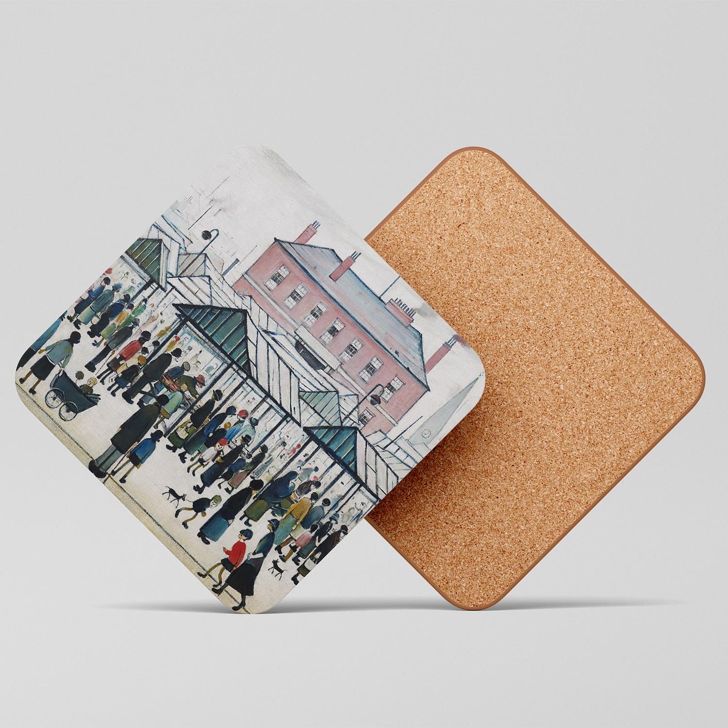 LS Lowry Coaster: Market Scene, Northern Town (1939)