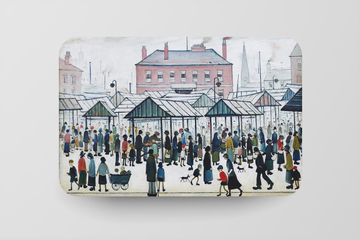 LS Lowry Placemat: Market Scene, Northern Town (1939)