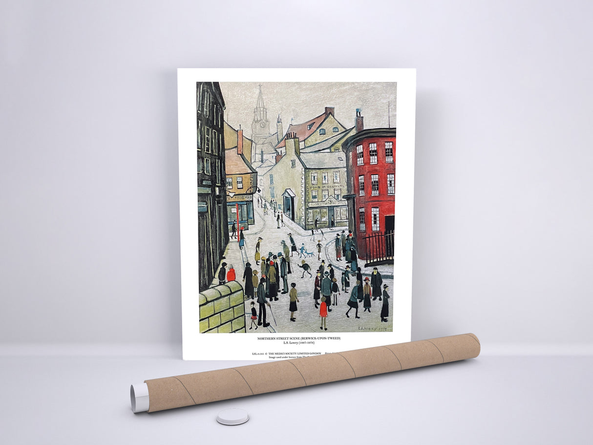 LS Lowry Print: Northern Street Scene (Berwick-Upon-Tweed) (1938)