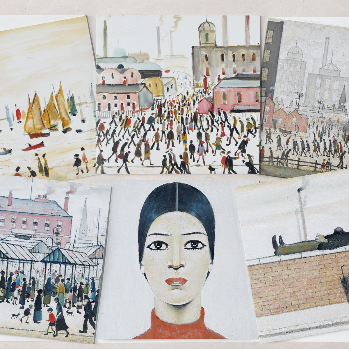 LS Lowry Favourites Notecard Wallet Set Of 6 Iconic Art Cards The Ls lowry favourites notecard wallet set of 6 iconic art cards the