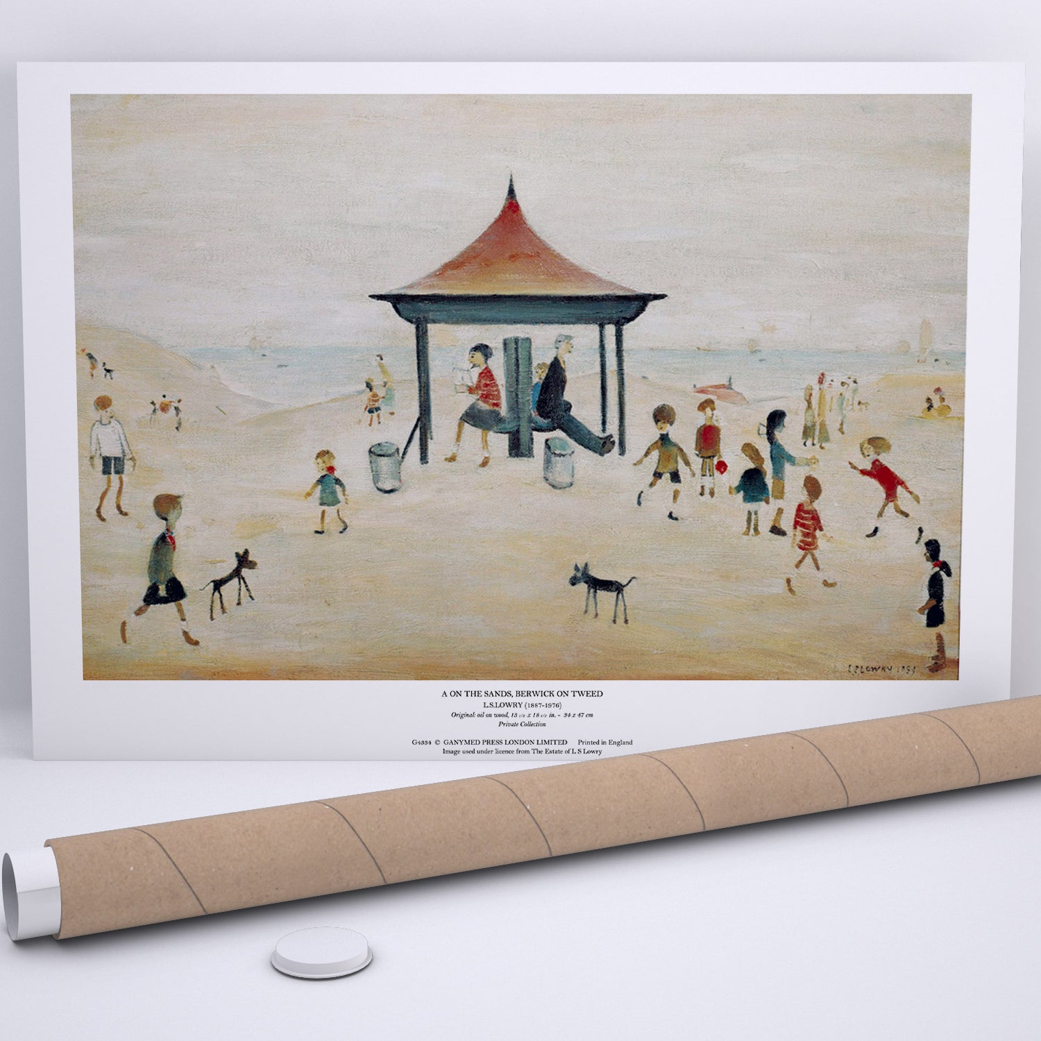 LS Lowry Print: On The Sands, Berwick On Tweed (1959)