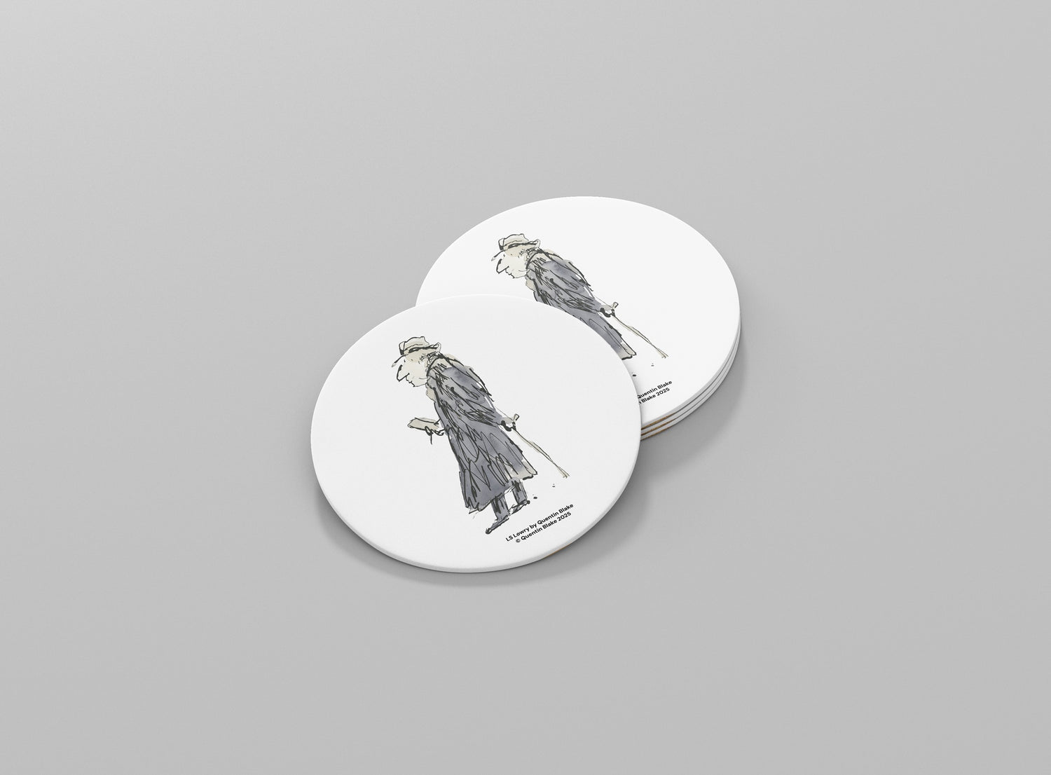Quentin Blake X LS Lowry: Round Coaster