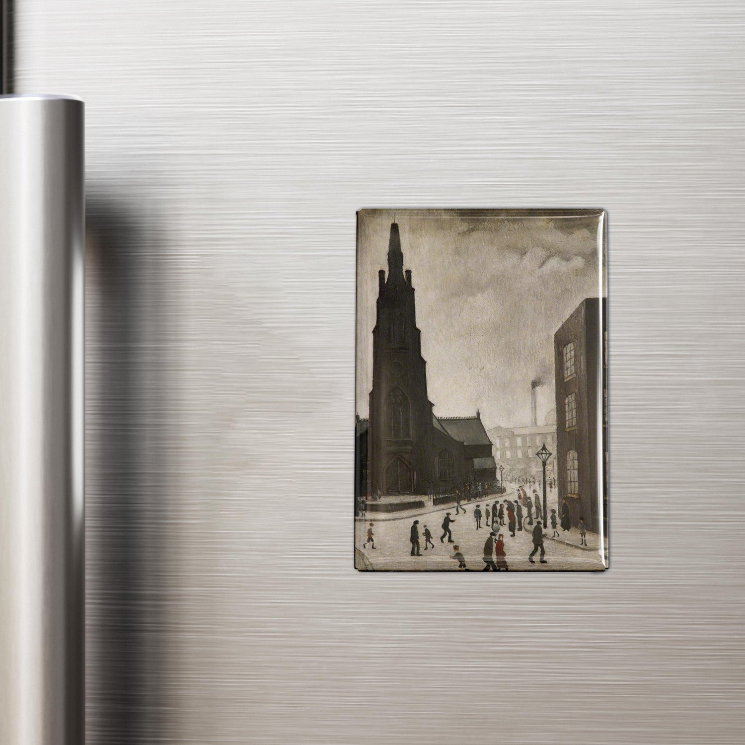 LS Lowry Magnet: A Street Scene (St. Simon’s Church) (1928)