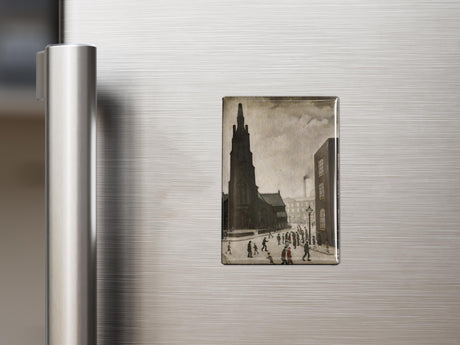 LS Lowry Magnet: A Street Scene (St. Simon’s Church) (1928)