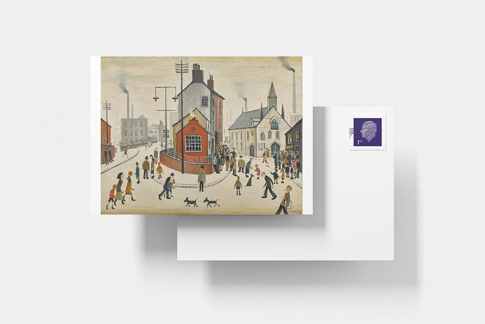 LS Lowry Postcard: Street in Clitheroe