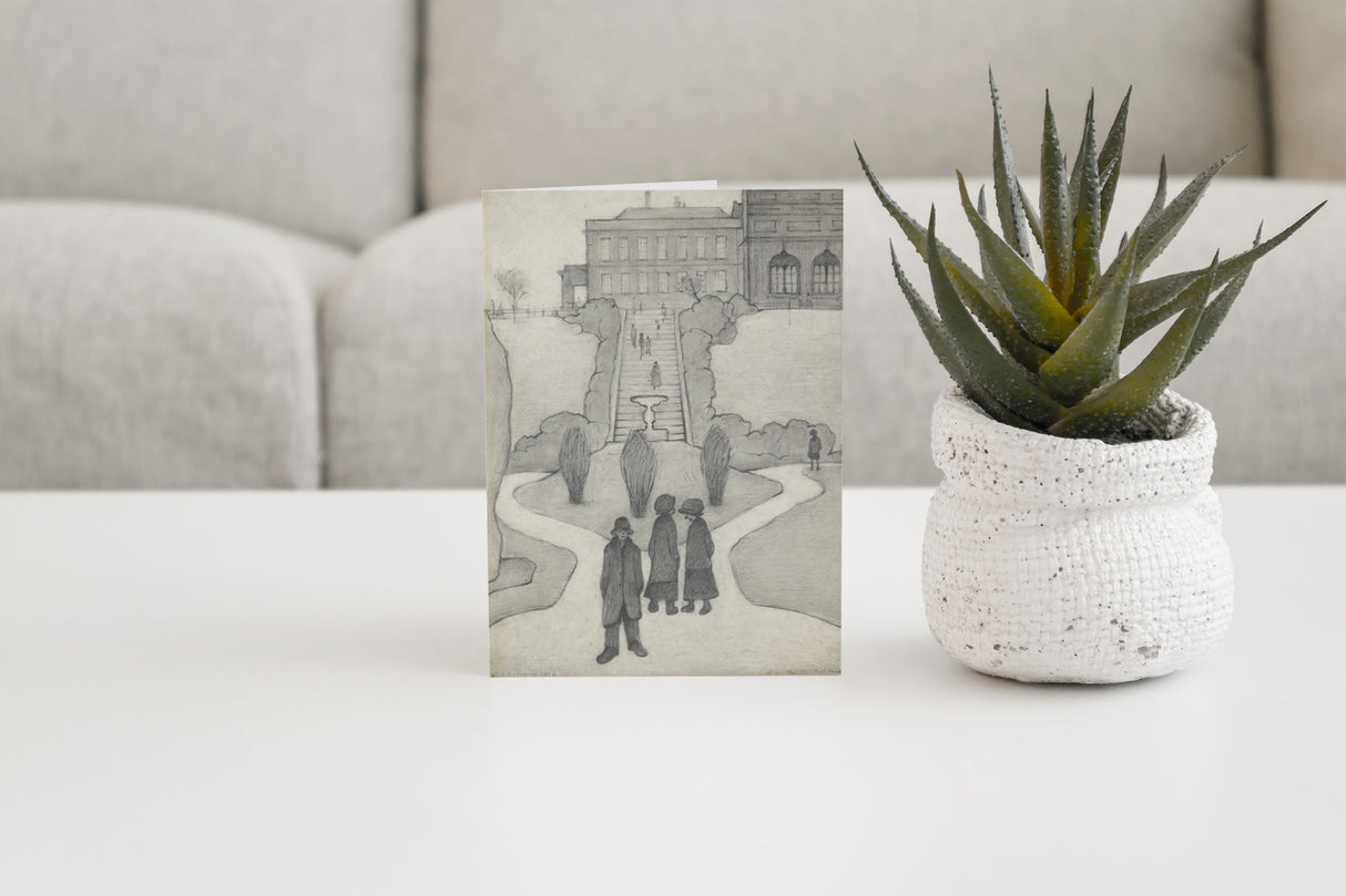 LS Lowry Greeting Card: The Steps, Peel Park, Salford (1930)