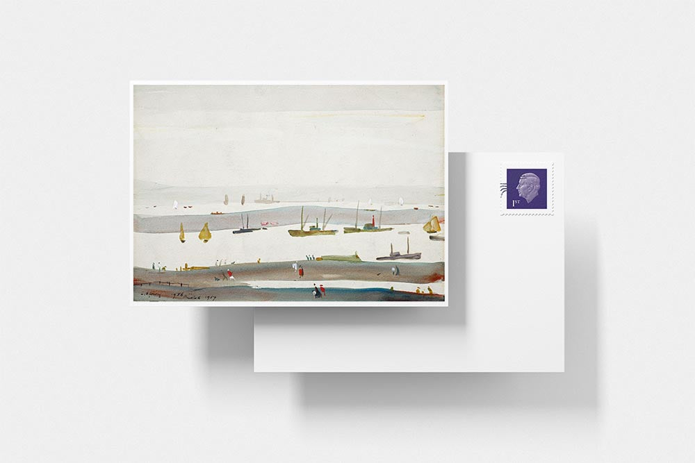 LS Lowry Postcard: The Estuary