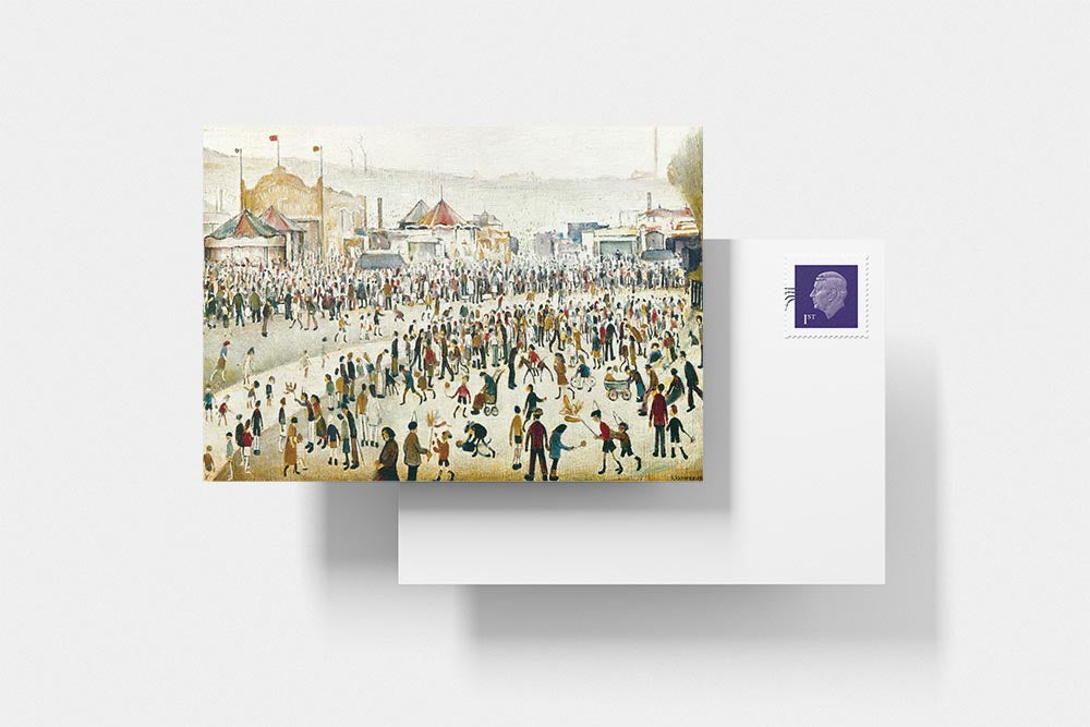 LS Lowry Postcard: The Fairground