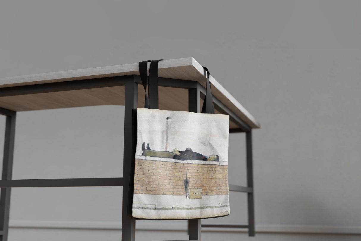LS Lowry Tote Bag: Man Lying on a Wall (1957)