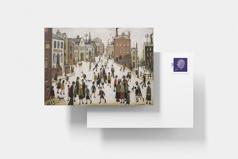 LS Lowry Postcard: Village Square
