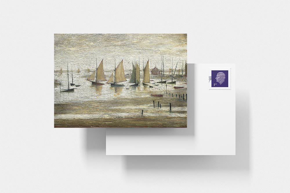 LS Lowry Postcard: Yachts at Lytham