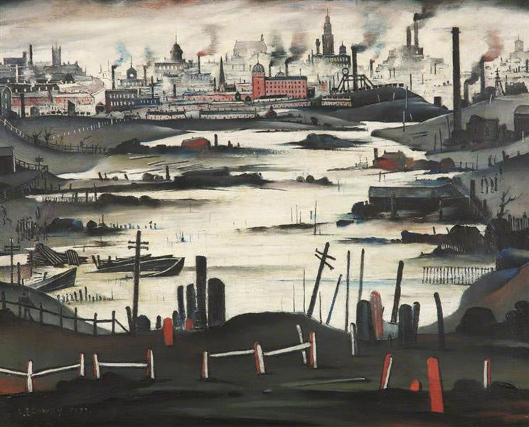 LS Lowry Postcard: Lake
