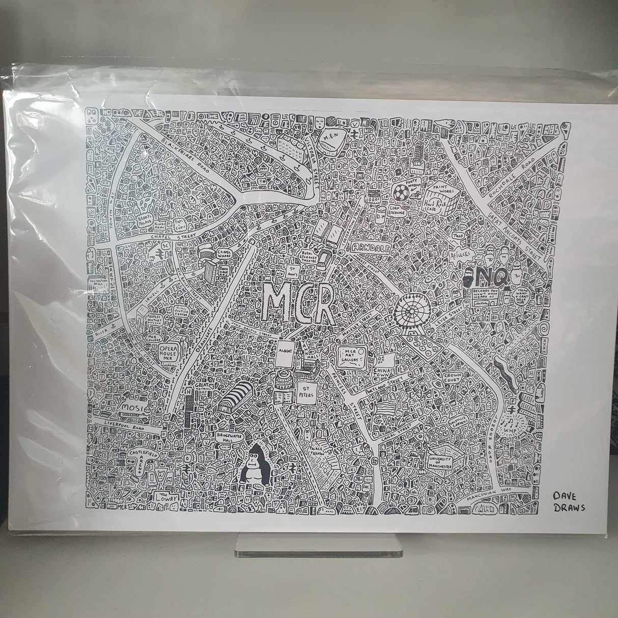 Manchester Doodle Map Print - Dave Draws