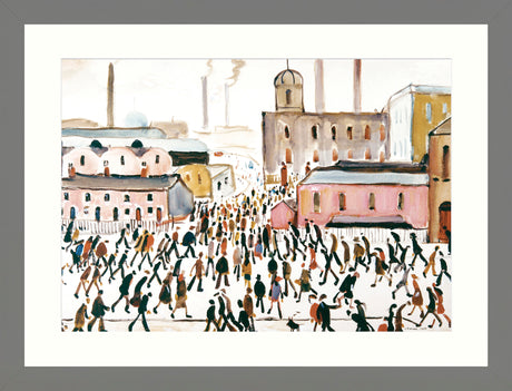 LS Lowry Grey Framed Print: Going to Work (1959)