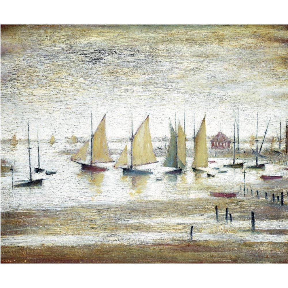 Picture of Yachts At Lytham 1954 print by LS Lowry