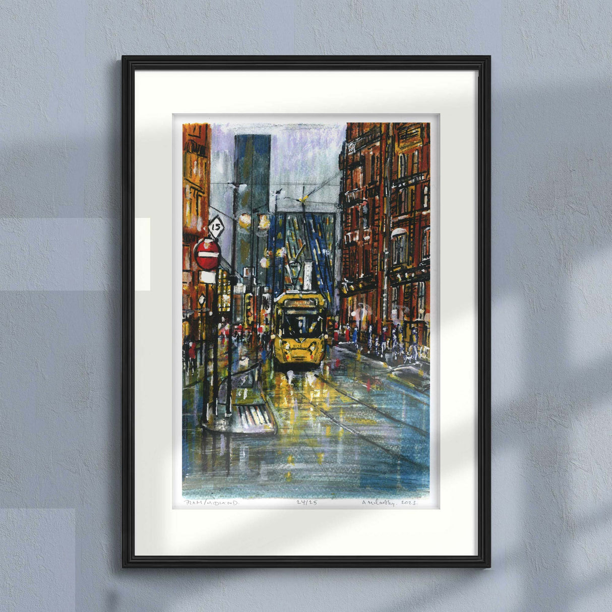 Anthony McCarthy Framed Print: Tram by the Midland (Limited Edition)