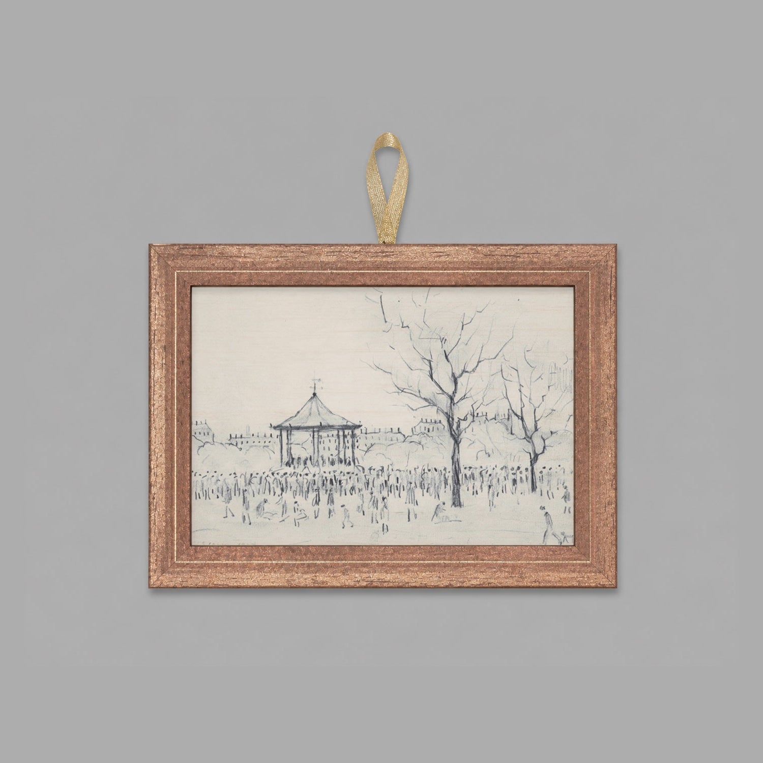 LS Lowry Mini Wooden Painting: Bandstand (1924)