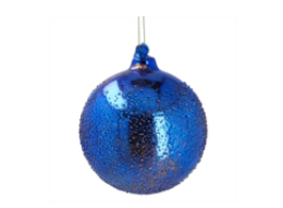 Blue Embossed Glass Ball