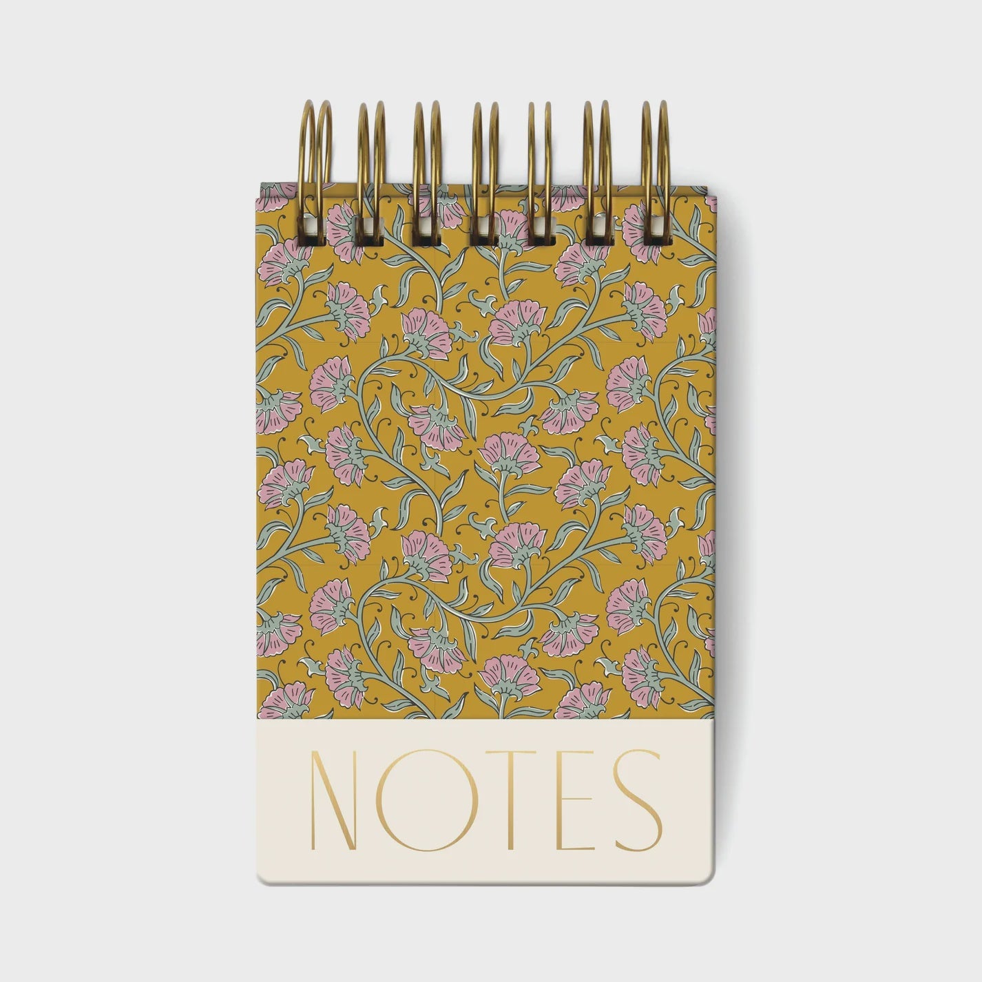 Twin Wire Chunky Notepad: Green Vintage Floral